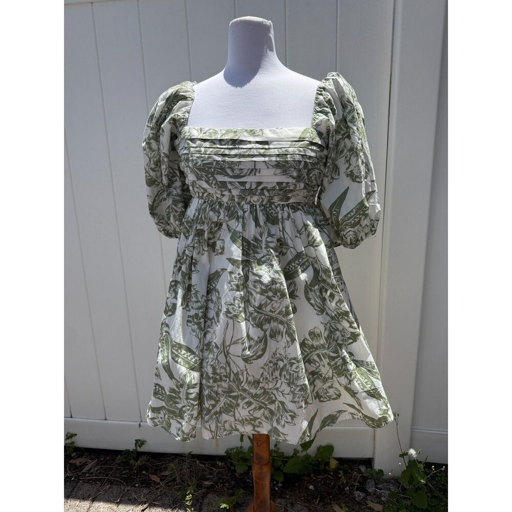 Abercrombie & Fitch Emerson Poplin Puff Sleeve Mini Dress - Picture 2 of 8